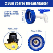 Адаптер-соединитель клапана резервуара IBC Tote с спиготом для европейской и американской крупной резьбы, пластиковый водопроводный шланг, выход для сада, промышленный