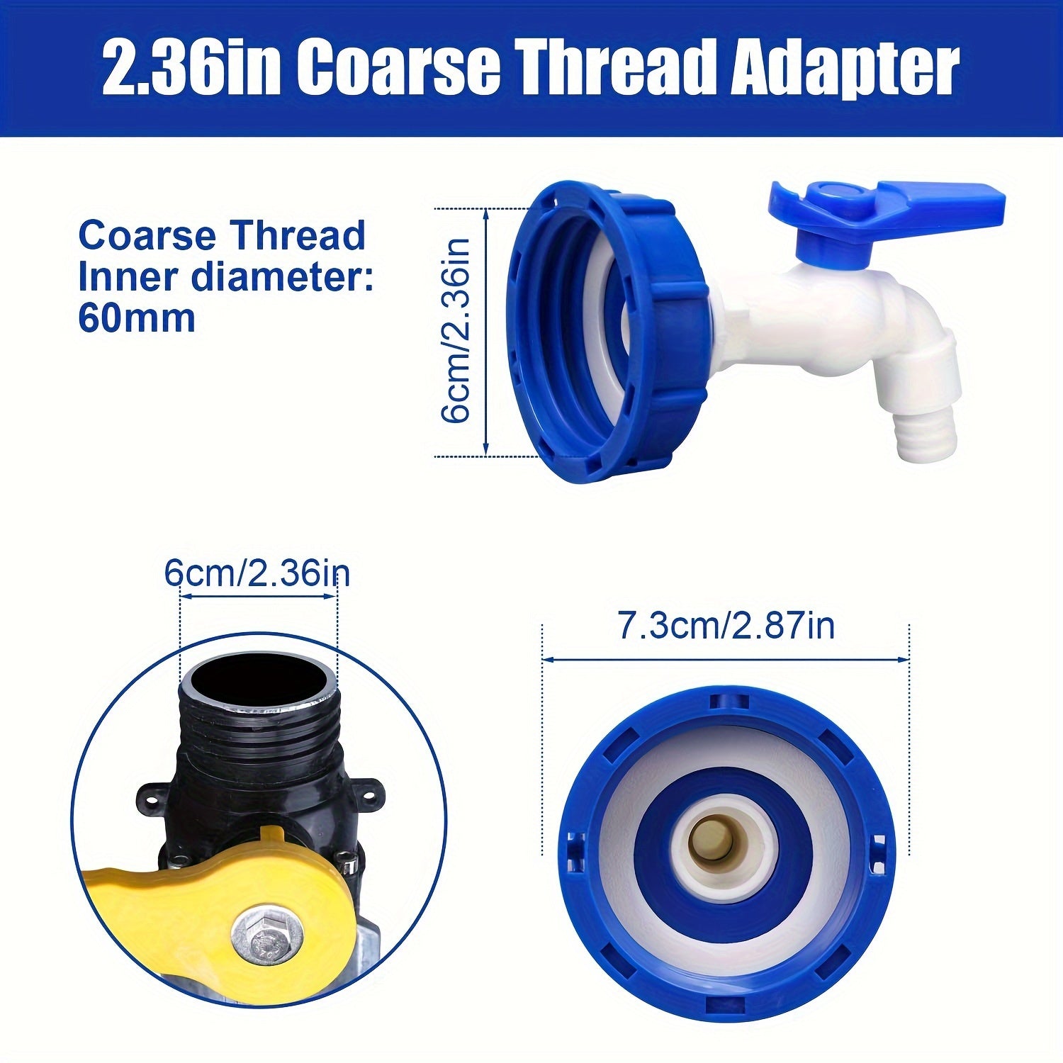 Адаптер-соединитель клапана резервуара IBC Tote с спиготом для европейской и американской крупной резьбы, пластиковый водопроводный шланг, выход для сада, промышленный