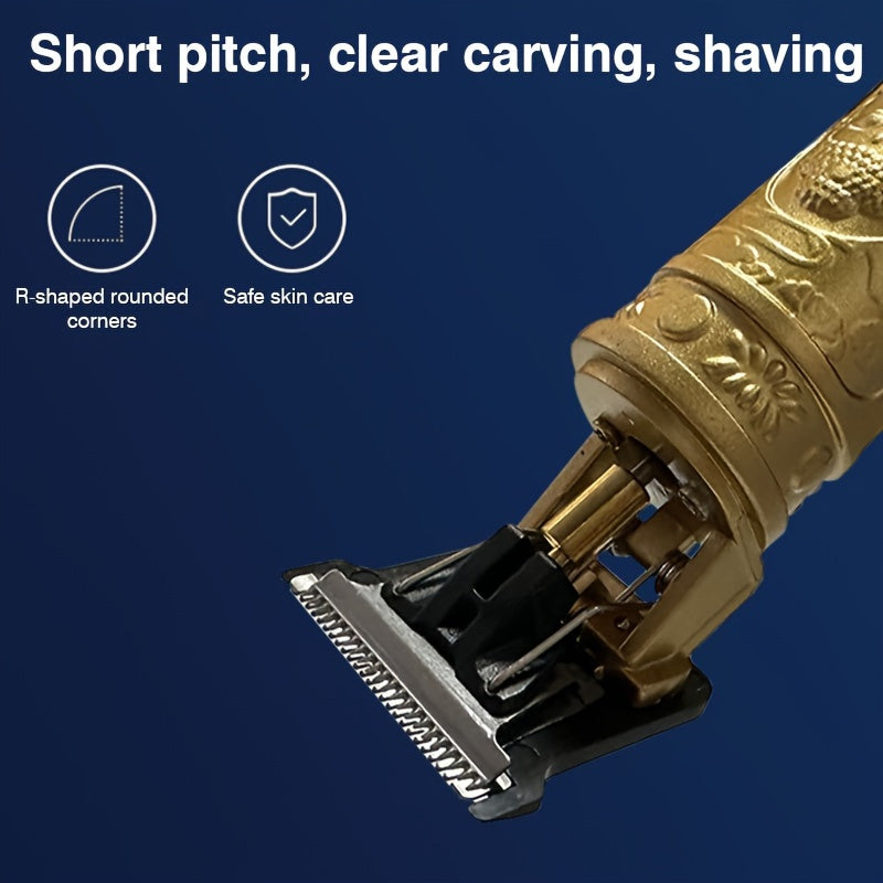 T9 Vintage o'yma erkaklar uchun elektr qirrish mashinasi, USB orqali zaryadlanadigan tanani qirqish trimmeri, ABS plastmassadan tayyorlangan va 320mAh litiy batareyasi bilan.