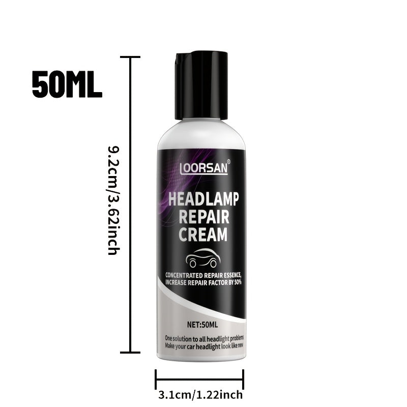 Car Headlight Restoration Kit Oxidized Yellowed Clear Lens 100ml 50ml