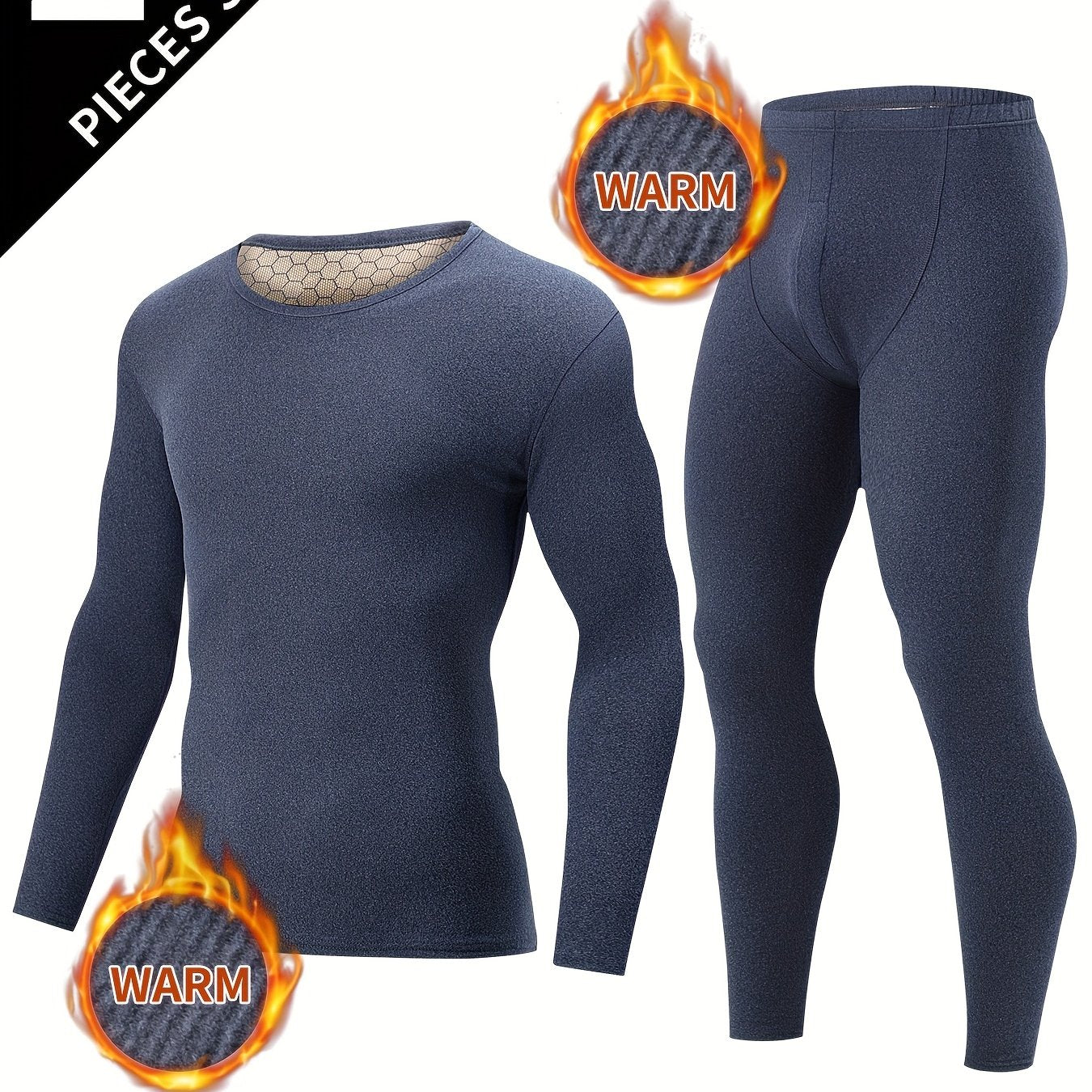 2 ta erkaklar kuz kiyimlari to'plami, qishda iliqlik uchun sviter va shimlarni o'z ichiga oladi.