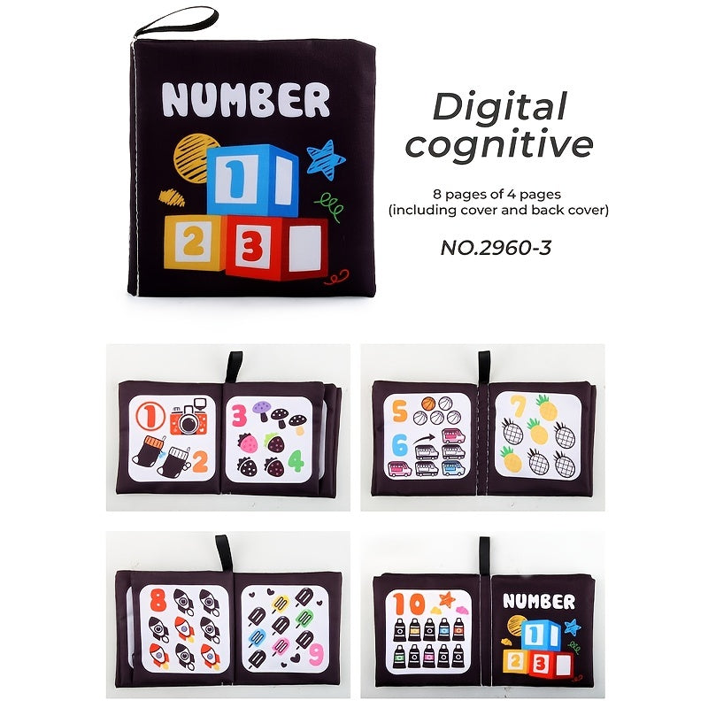 Baby Cloth Book for Toddlers 0-3 Years Black and White Cloth Educational Toy