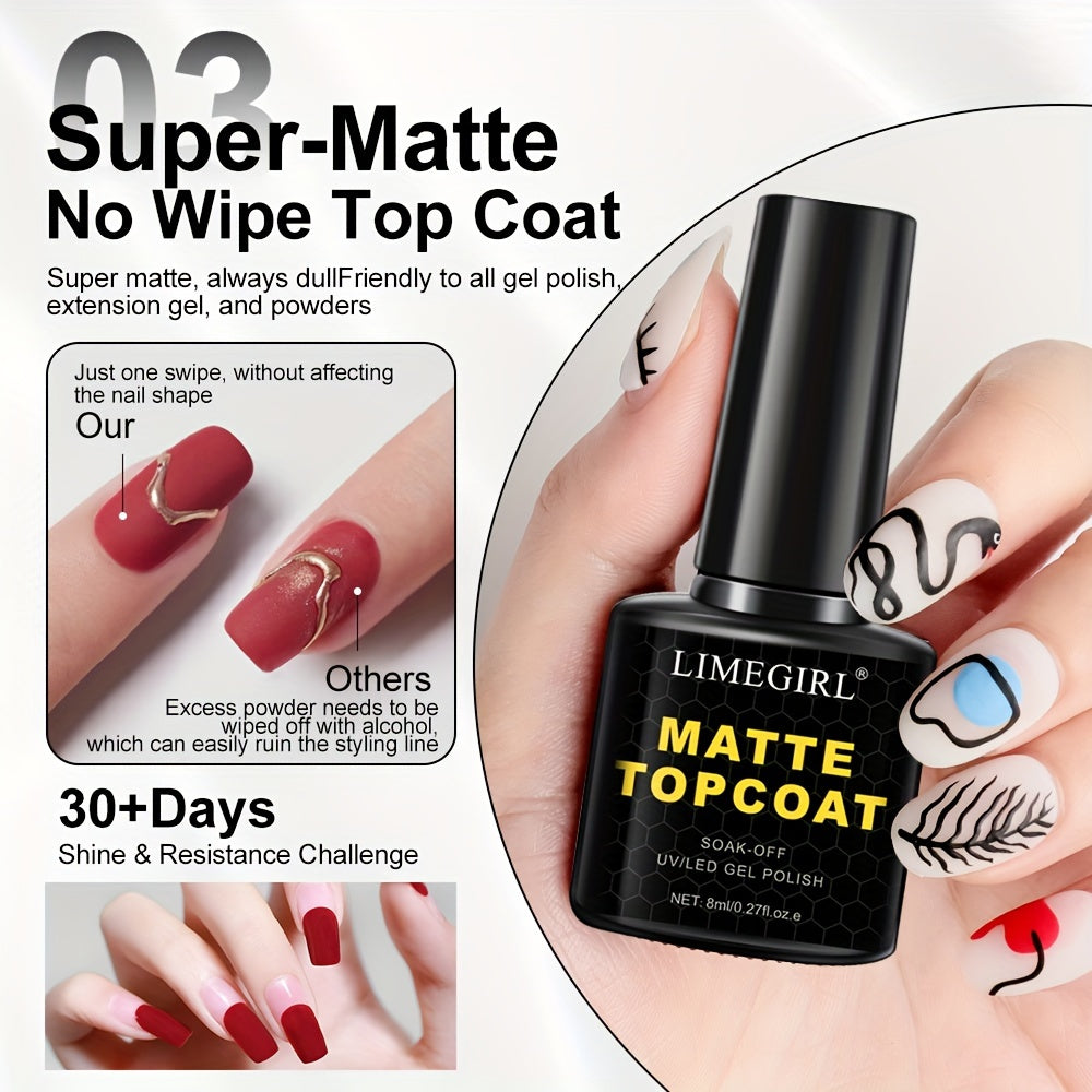 Nail Primer Base Top Coat 3-in-1 Liquid 8ML Quick Dry Long Lasting for DIY Nail Art