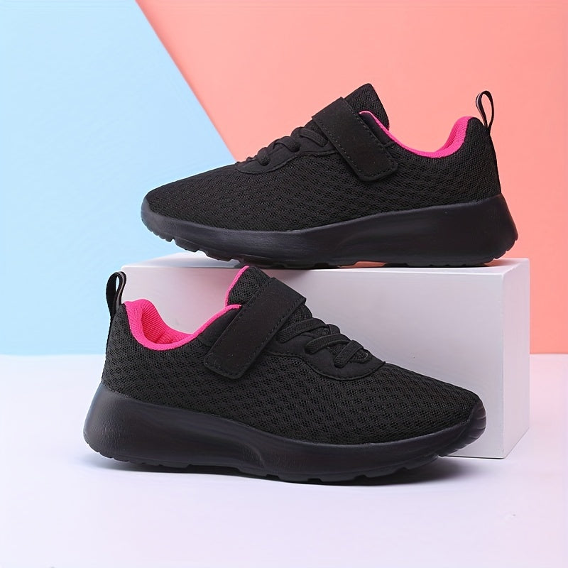 Girls Mesh Running Shoes Casual Athletic Style with Magenta Accent Sizes 28-40