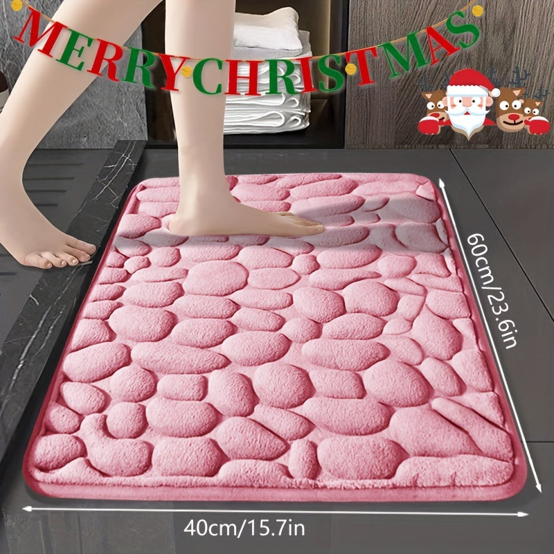 "Xotira Ko'pikli Hammom Gilami To'plami, Yuqori Singdiruvchan, 25D Ko'pik Qattiqligi, Yumshoq Sirpanmaydigan Hammom Gilami Ichki Foyda Uchun, Mashinada Yuvish Mumkin, Kirish Joyi, Xona va Bayram Rojdestvo Bezaklari Uchun Mukammal - Polyesterdan Yasalgan"