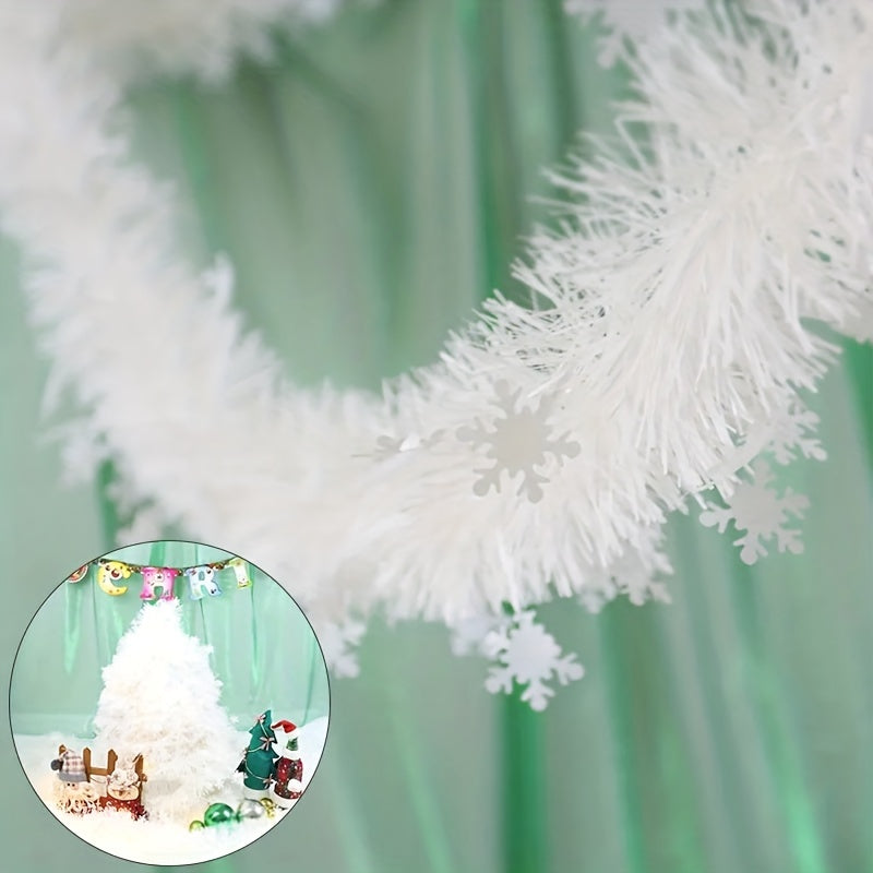 Christmas Snowflake Decor Set with Plush Snowflake and White Plastic Snowflake Strips