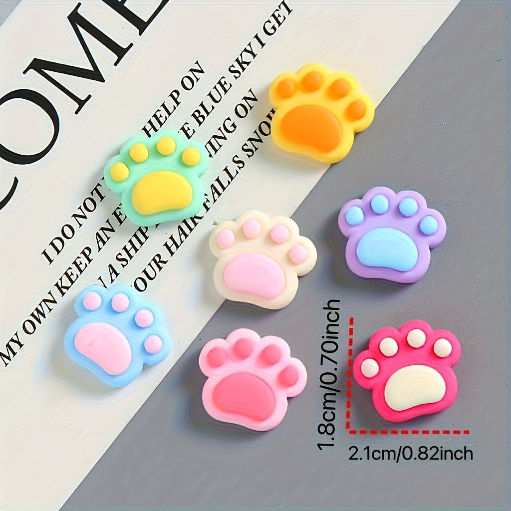 6pcs 11pcs Colorful Resin Shoe Charms with Paw Print Decor for Sneakers, Slippers