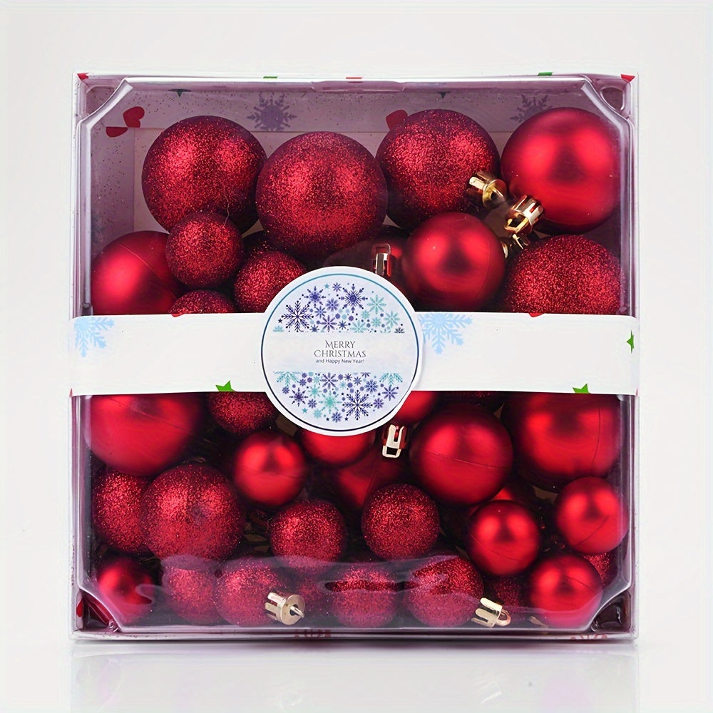 44 piezas de adornos navideños en forma de bolas para árbol de Navidad, colgantes para fiestas navideñas