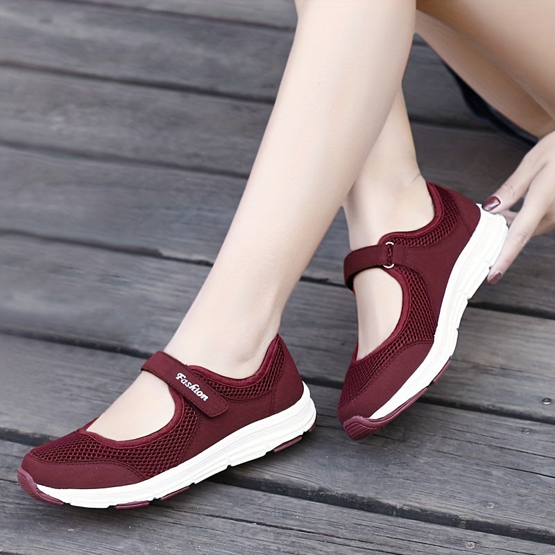 Zapatos casuales de mujer con hebilla ajustable y malla transpirable Mary Jane