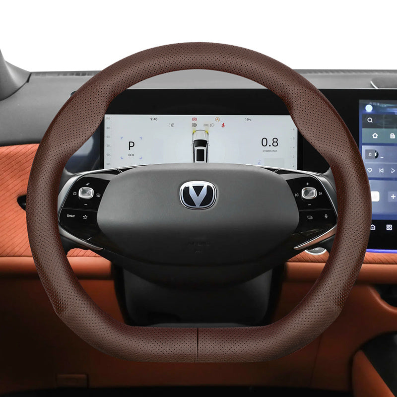 Universal Breathable PU Leather Steering Wheel Cover for Cars Black Burgundy Brown