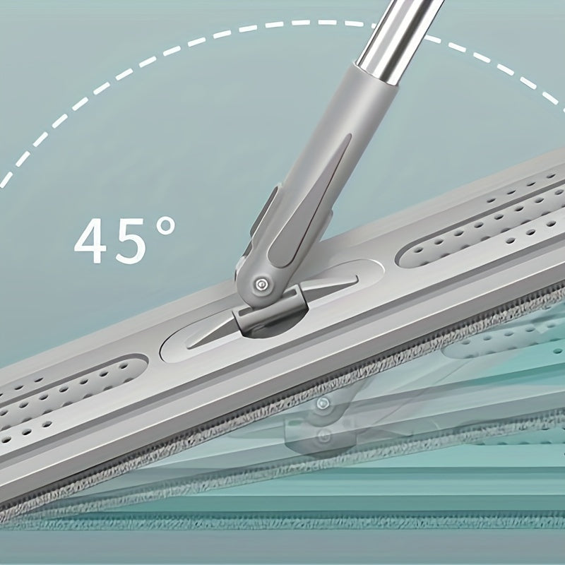 "Qo'l bilan ishlatmasdan yuvish uchun tekis pol mopi va chelak to'plami - Yog'och, laminat, plitka va yog'och pollarni tozalash uchun mukammal - Chang olib tashlash mopini o'z ichiga oladi, quruq va nam foydalanish - Zarur tozalash asbobi"