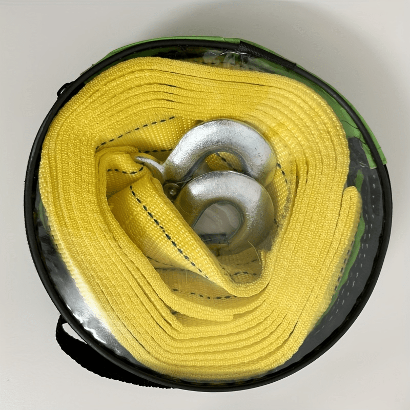 Cuerda de remolque de nylon de alta resistencia de 4 m con ganchos, resistente al agua, correa de recuperación, vehículo todoterreno