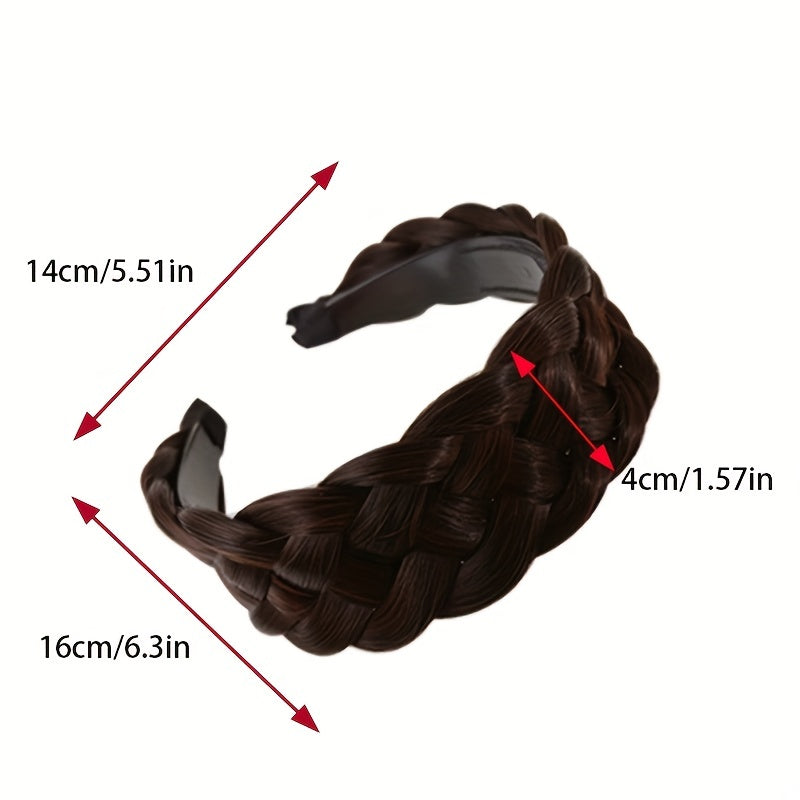 Fluffy Headband Hair Accessory with Braid Twist and 4cm Width for Women