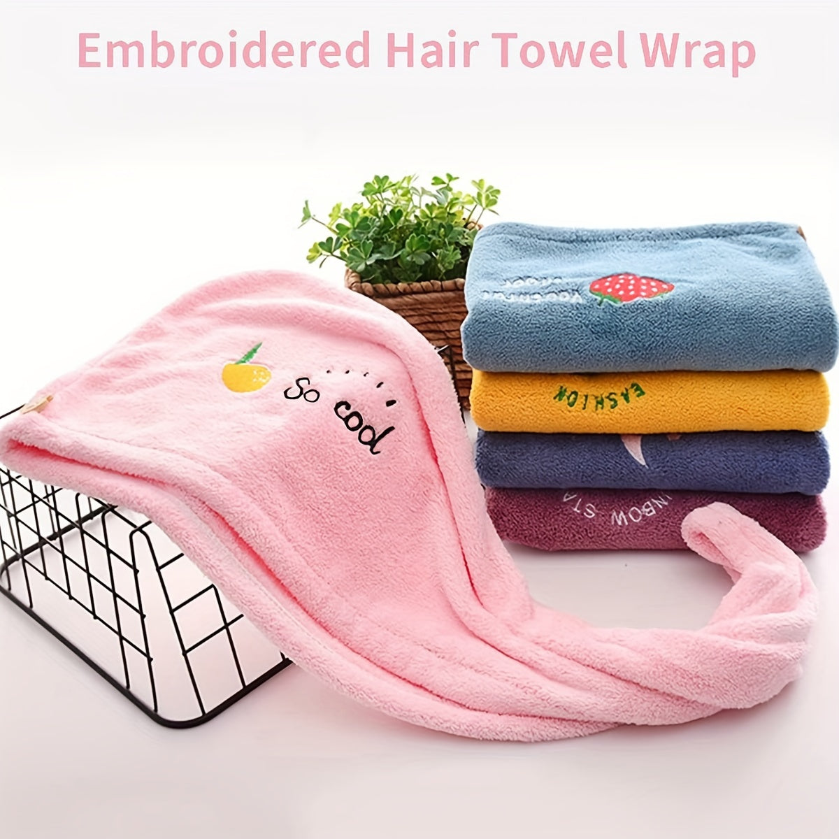 Microfiber Hair Towel Cap for Quick Drying Women Absorbent Turban Bathroom Essential