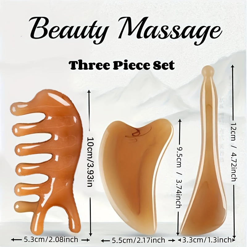 Set of 1/3/4 Gua Sha Boards for Face Scalp Massage Skin Care and Muscle Relaxation