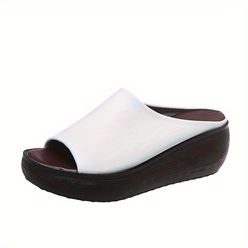 Women's Wedge Sandals Open Toe Slip-On Summer Platform Comfort Shoes