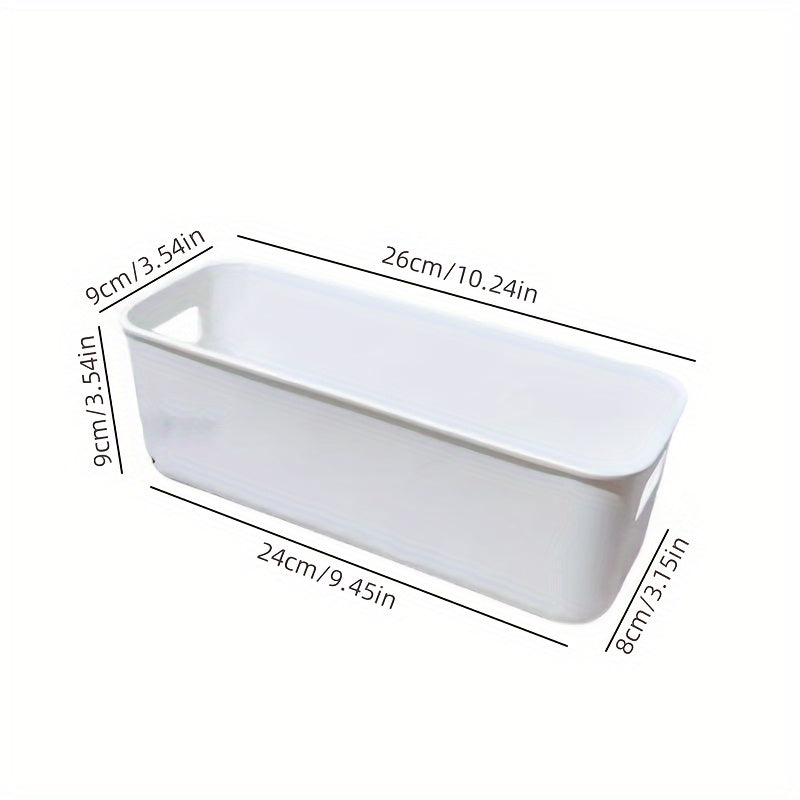 Set of 10 White Plastic Storage Bins for Kitchen, Bedroom, Bathroom Organizing