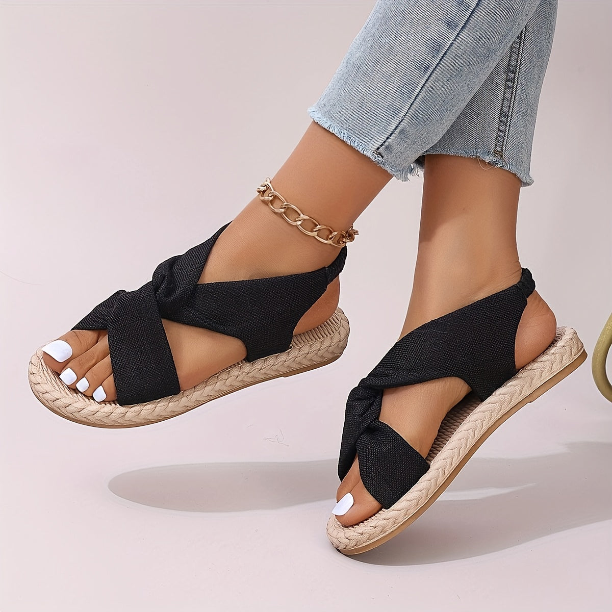 Women's Flat Sandals Lightweight Leather Slip-On All Seasons