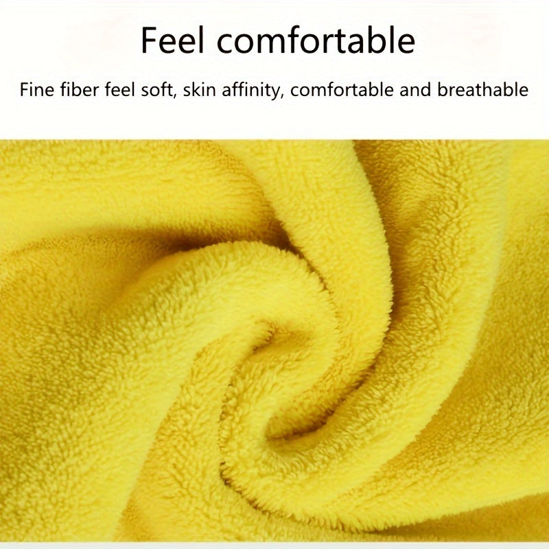 Coral Fleece Car Wash Towel Yellow Gray Absorbent Lint-Free Scratch-Free Detailing