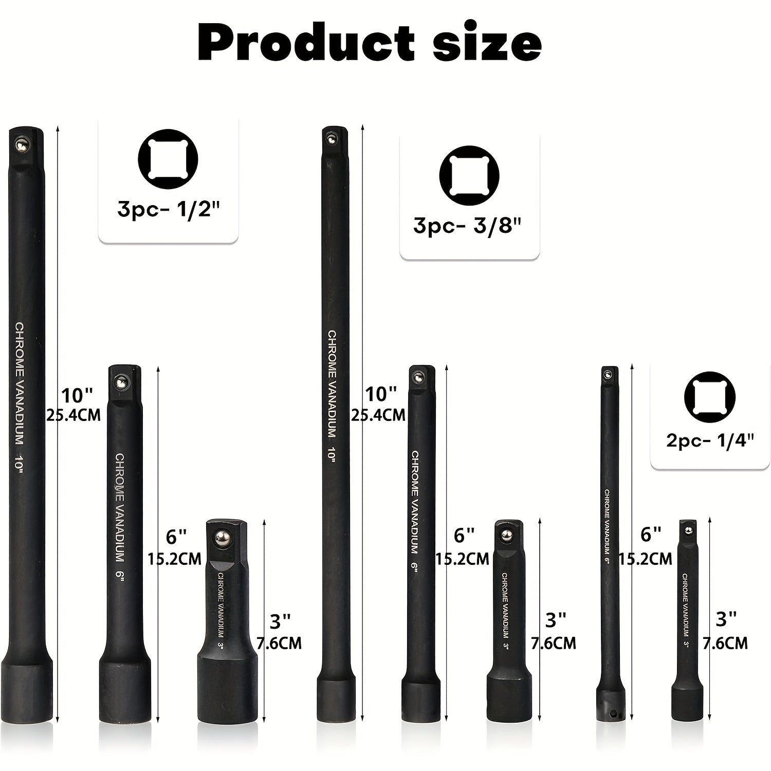 18pcs Drive Tool Accessories Set Universal Socket Adapters and Extensions