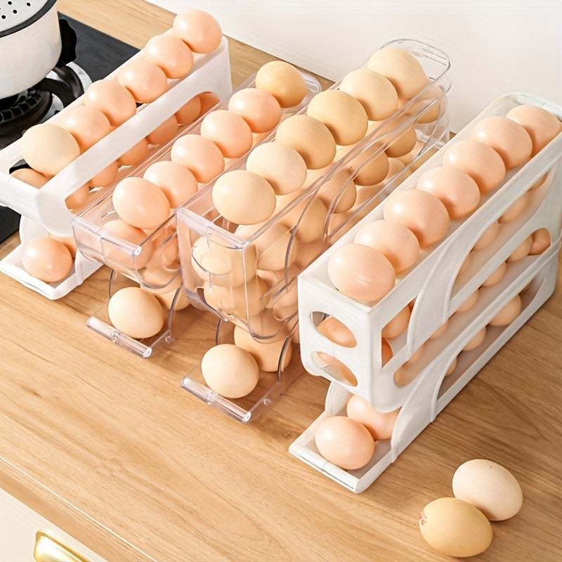 Soporte para huevos para la puerta lateral del refrigerador, caja de almacenamiento de huevos de plástico, ahorro de espacio