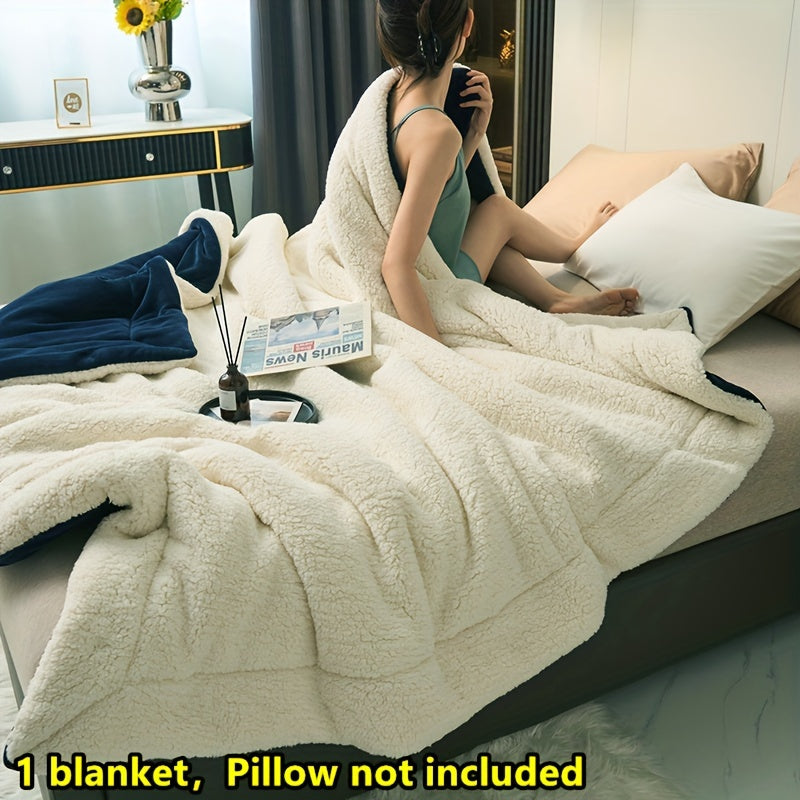 Double Layer Milk Velvet and Lamb Velvet Blanket for Indoor and Outdoor Use