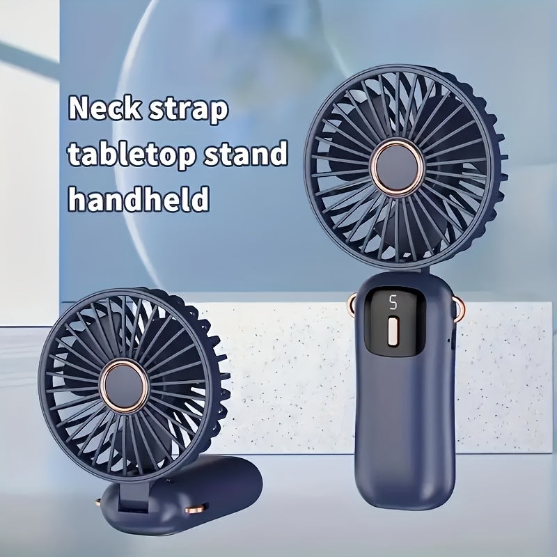 Mini Portable Handheld Fan USB Rechargeable Foldable Neck Wearable Fan for Travel Outdoor Office