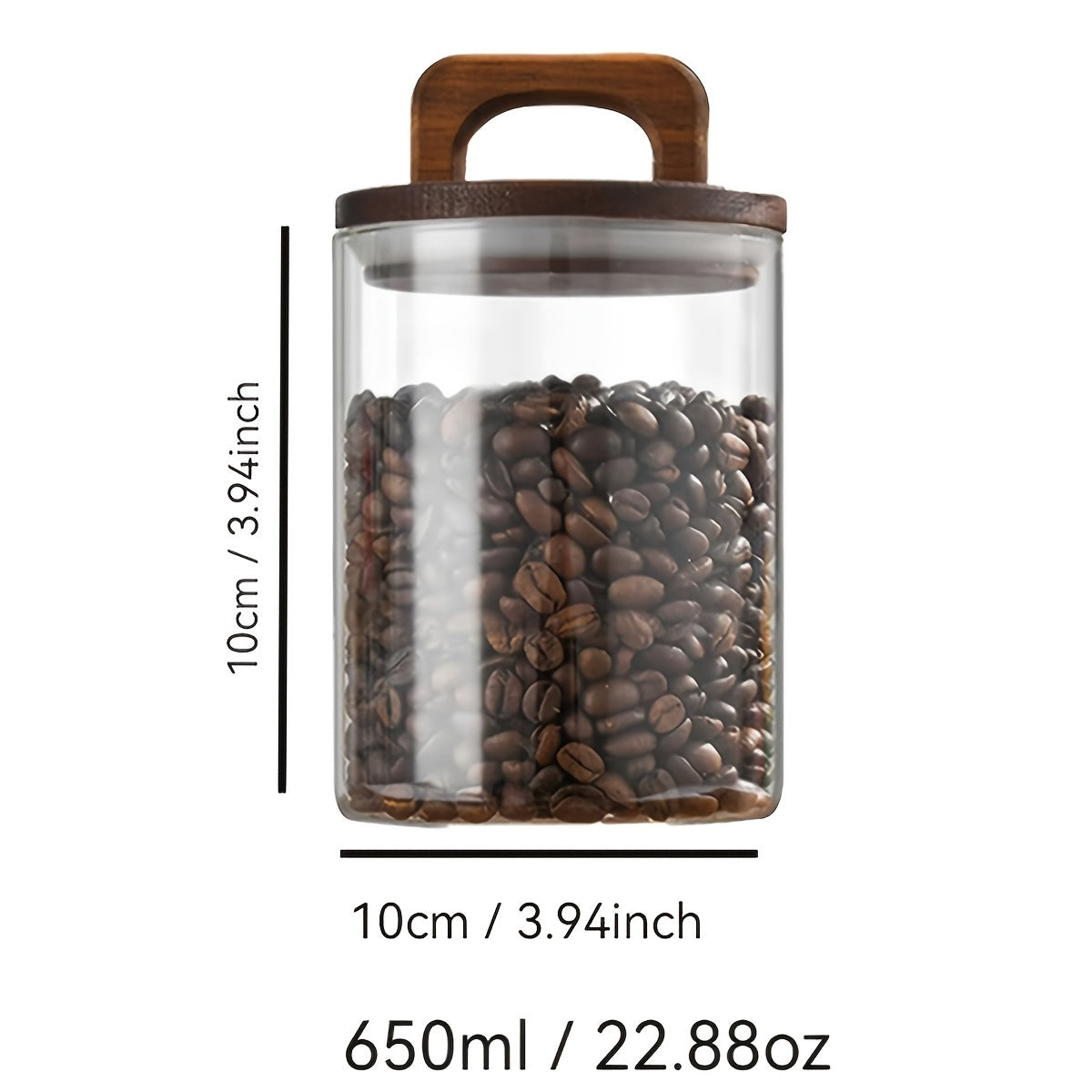 Glass Food Storage Container with Lid 650ml 1100ml Dishwasher Safe Kitchen Organizer