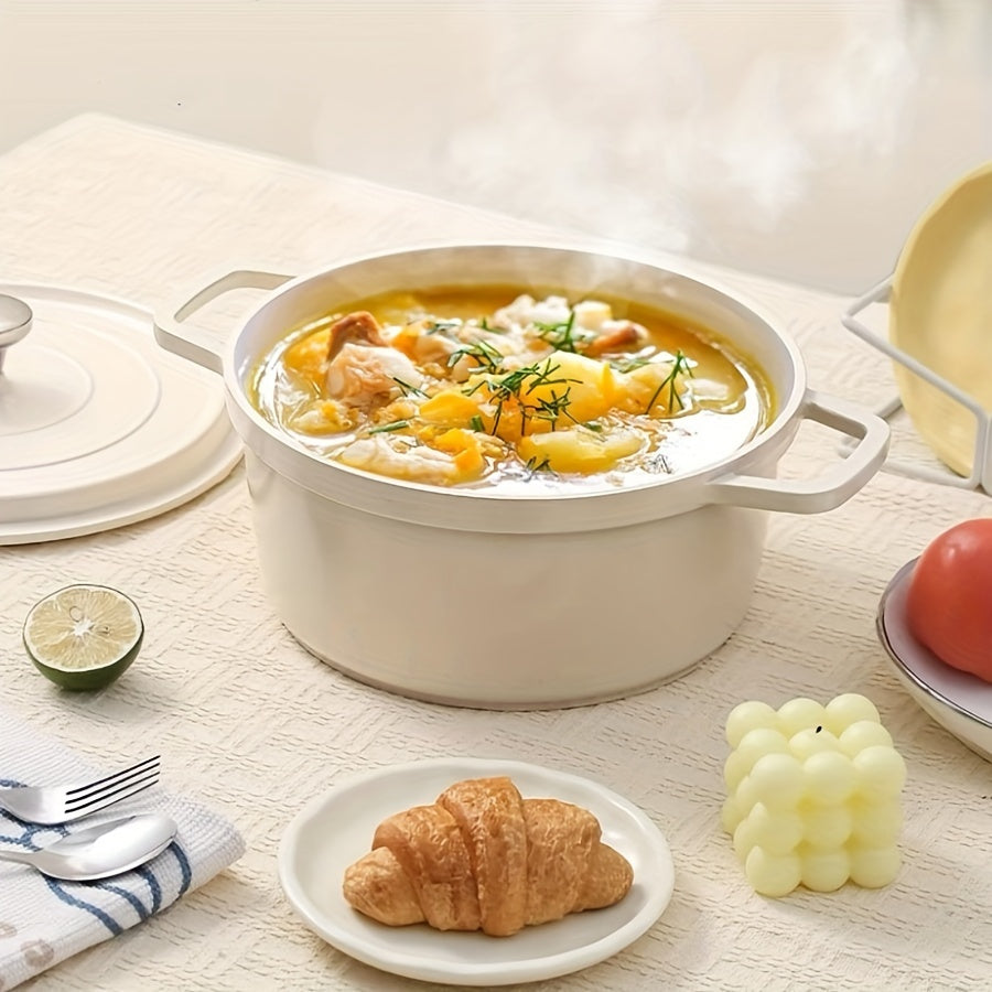 Enamel Non-Stick Cookware Pot with Lid 93oz 160oz Multi-Purpose Oven Induction