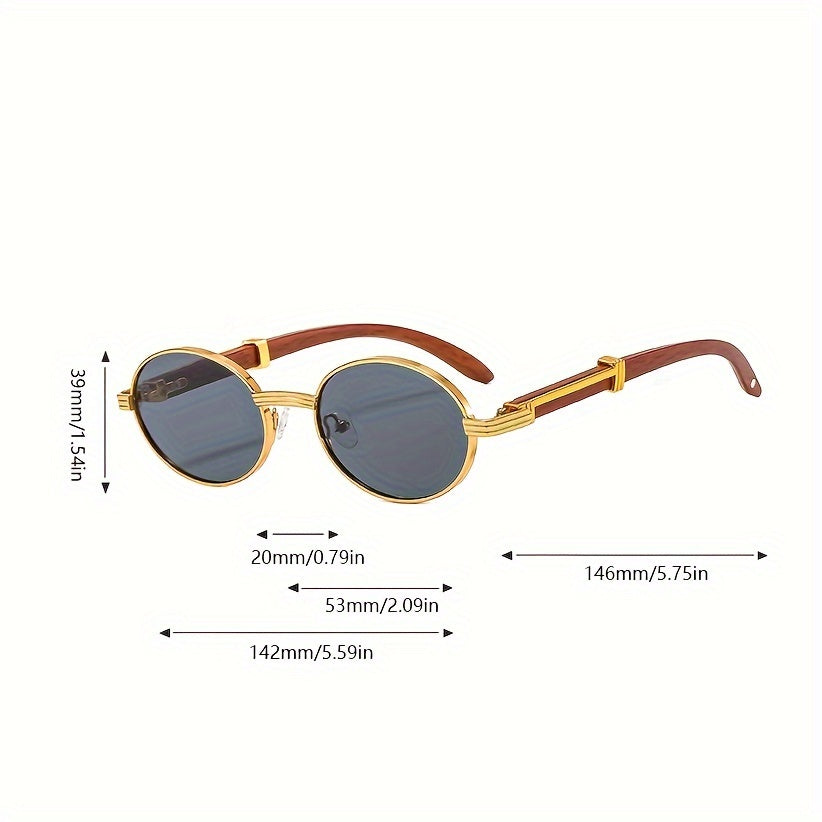 Овальные солнцезащитные очки для женщин с деревянным узором на заушниках, пляж, путешествия, мода