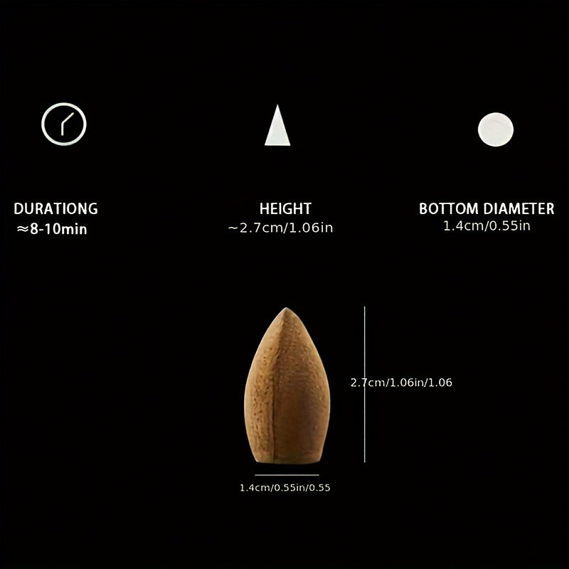 Meditatsiya va yoga uchun 120 ta tabiiy orqaga oqadigan tutun konuslari. Uy yoki ofisda salbiy energiyani tozalash uchun sharshara tutun yoqgichlari uchun ideal.