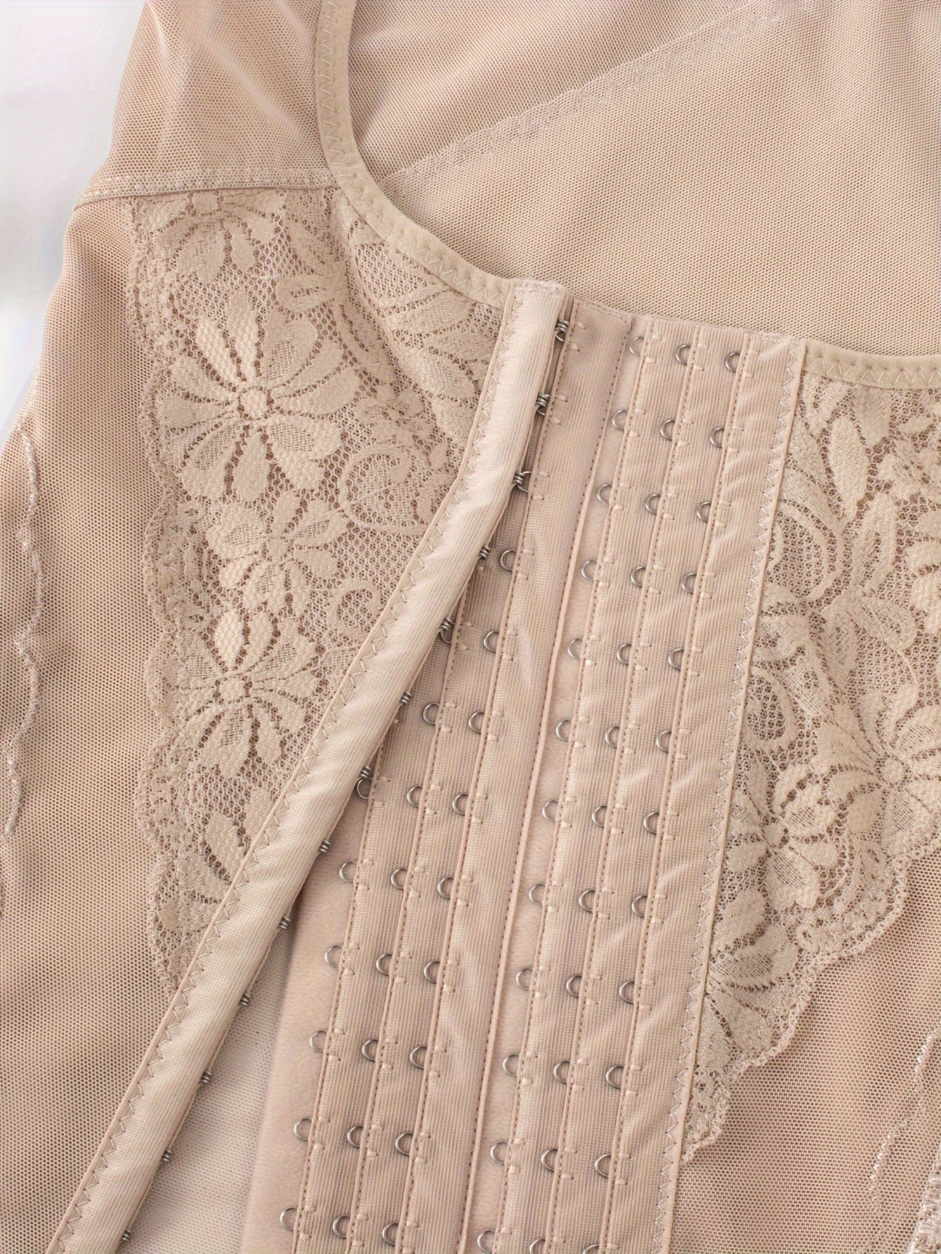 Black Postpartum Waist Trainer Tank Top with Lace Trim Mesh Panel Tummy Control