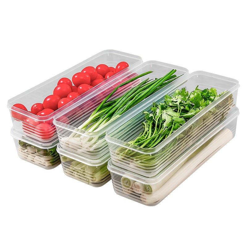 Set of 2 Plastic Food Storage Containers with Seals for Fresh Vegetables