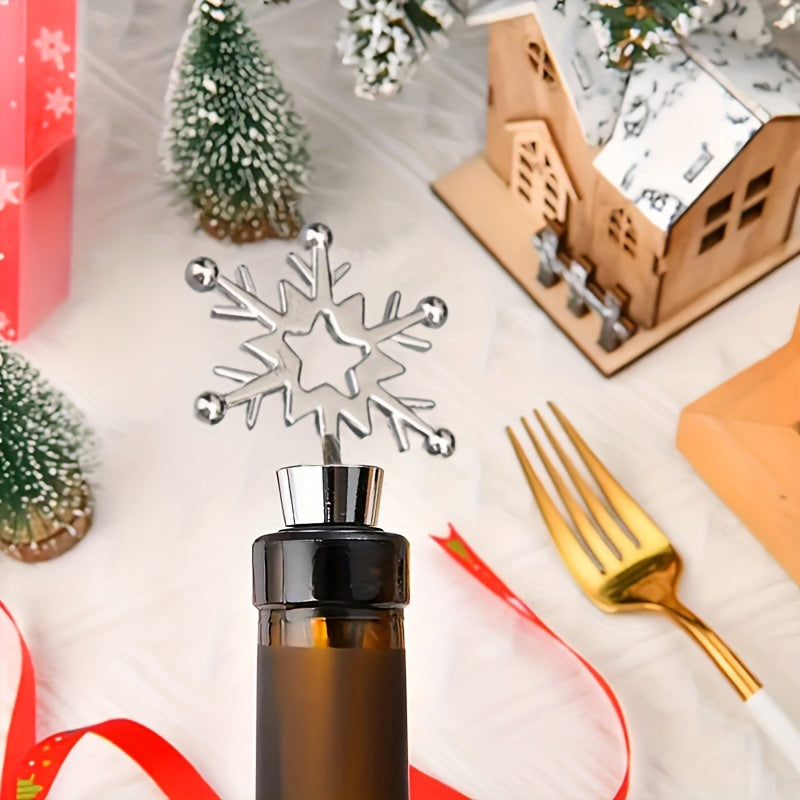 Tapón de botella de vino copo de nieve de Navidad reutilizable regalo festivo