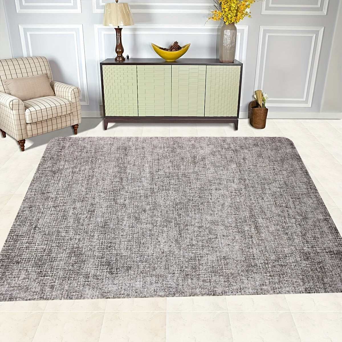 Non-Slip Area Rug, Machine Washable, Soft Texture, Rectangular Floor Mat