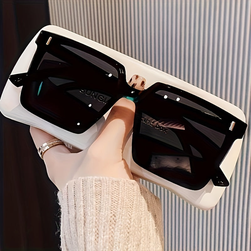 Gafas de marco cuadrado oversized para mujer para conducir moda decorativa de plástico