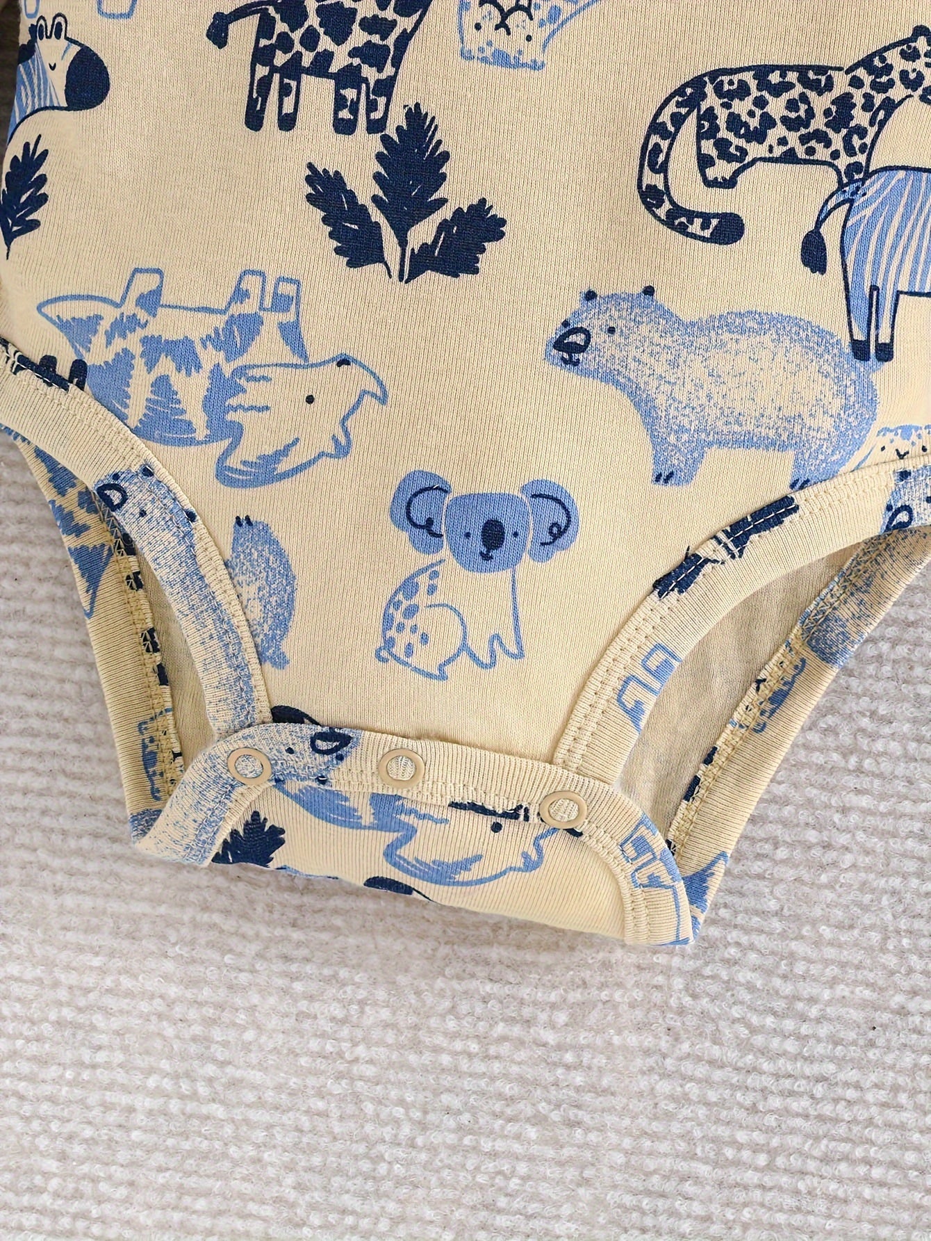 Baby Boys Long Sleeve Cotton Romper Set 5-Pack Cartoon Animal Pattern Spring Autumn Outdoor