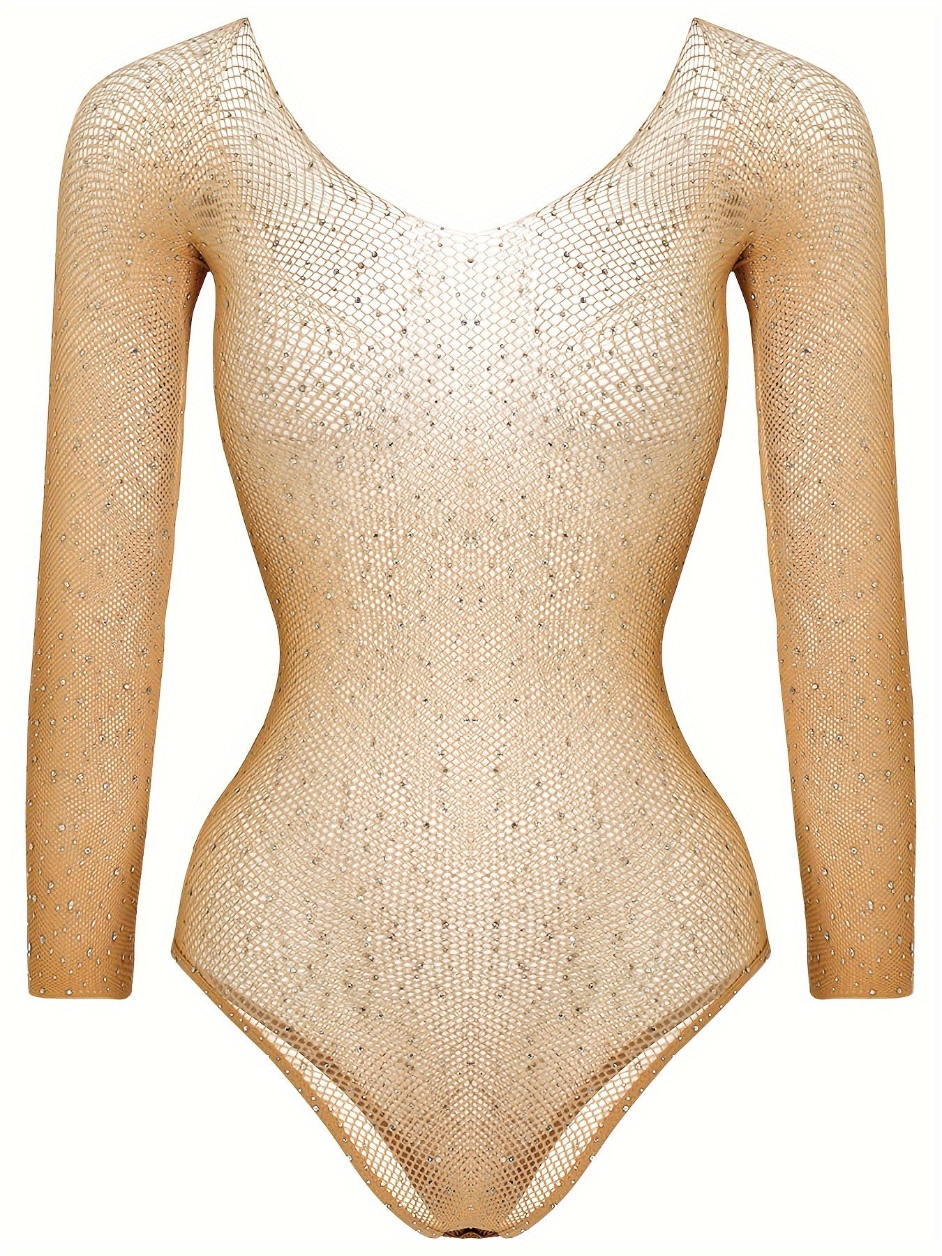 Women's Long Sleeve Bodysuit Shiny Fabric Sexy Fit