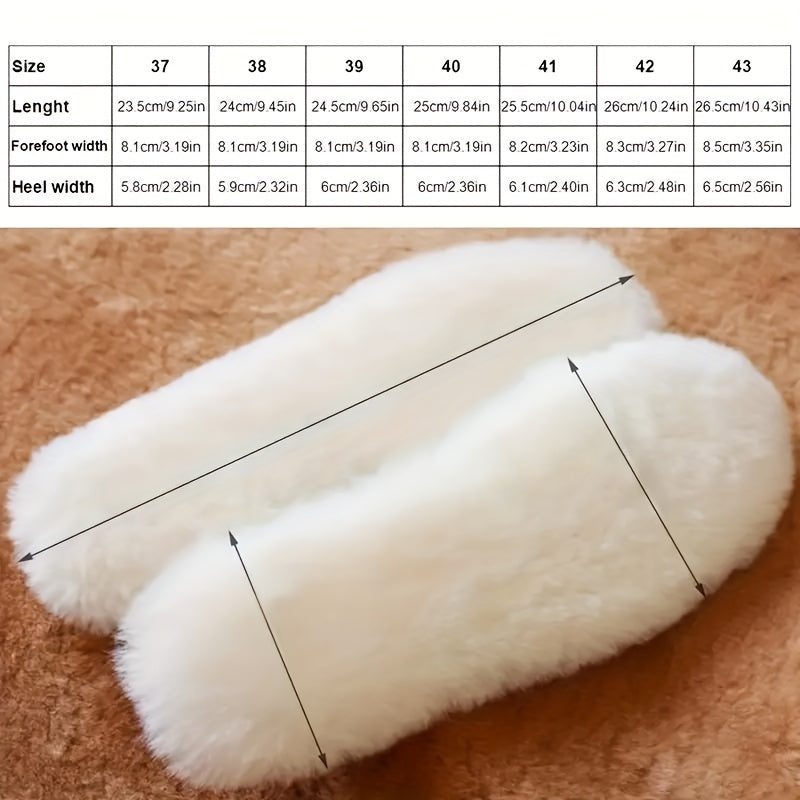 Unisex Velour Fleece Insoles Winter Warmth Thickened Shoe Inserts