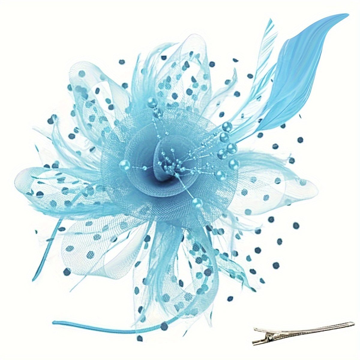 Ayollar uchun Vintage Chic Fascinator Shlyapa - Chiroyli Tarmoq Gul, Qush Tuxumlari va Klipli Boshband bilan 50-yillar va 60-yillar uslubida - Choy Partiyalari, Derby Kuni, To'ylar va Retro Yig'ilishlar uchun ideal