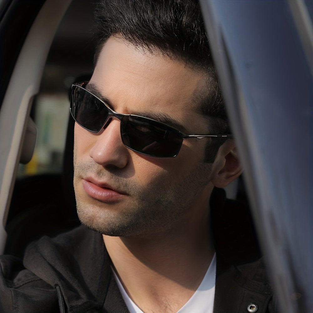 Men's Polarized Metal Sunglasses with UV Protection for Driving and Sports