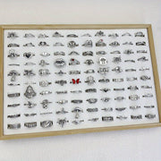 Antik Kumush Qotishma Halqalar Retro Punk Gotik Dizaynlar bilan - 30/50/100 Dona to'plami, Qushlar, Qasrlar va Ilonlar bilan - Erkaklar va Ayollar uchun Hip Hop Partiyalarida Mukammal Zargarlik Sovg'asi