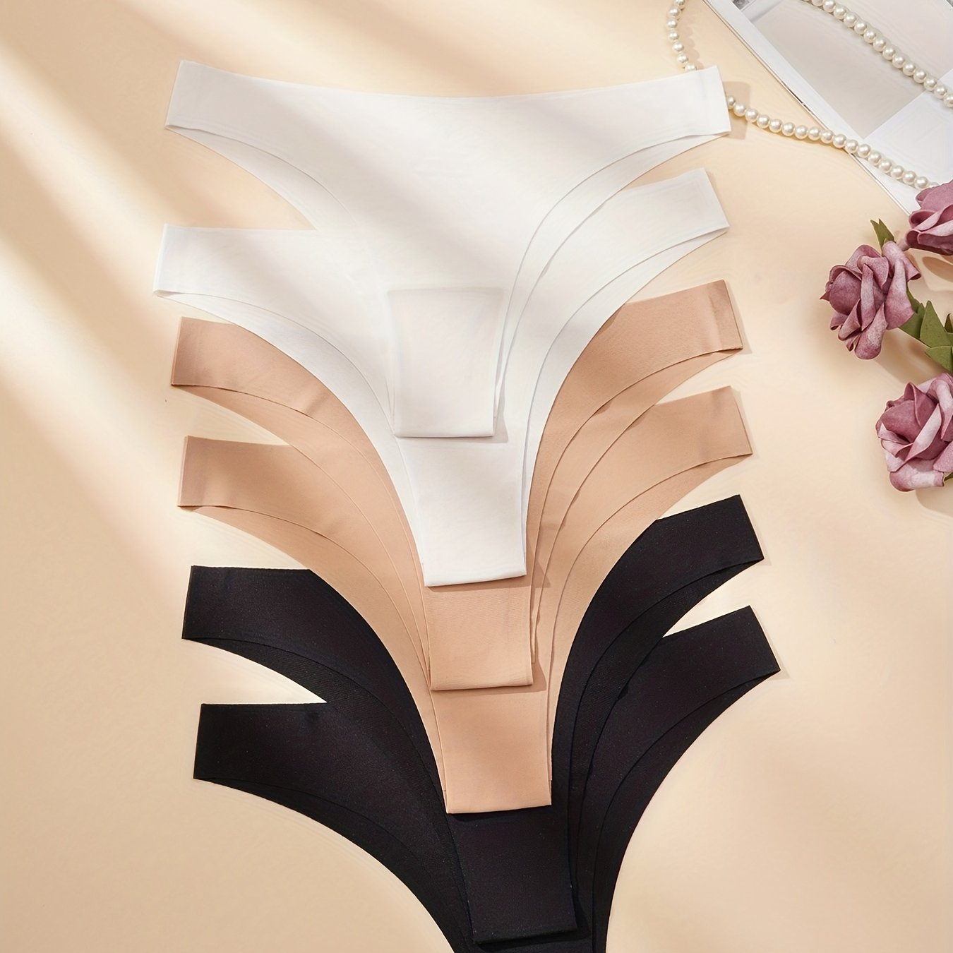 Women's Solid Cotton Thongs 6 Pack Soft Comfortable Stretchy Lingerie