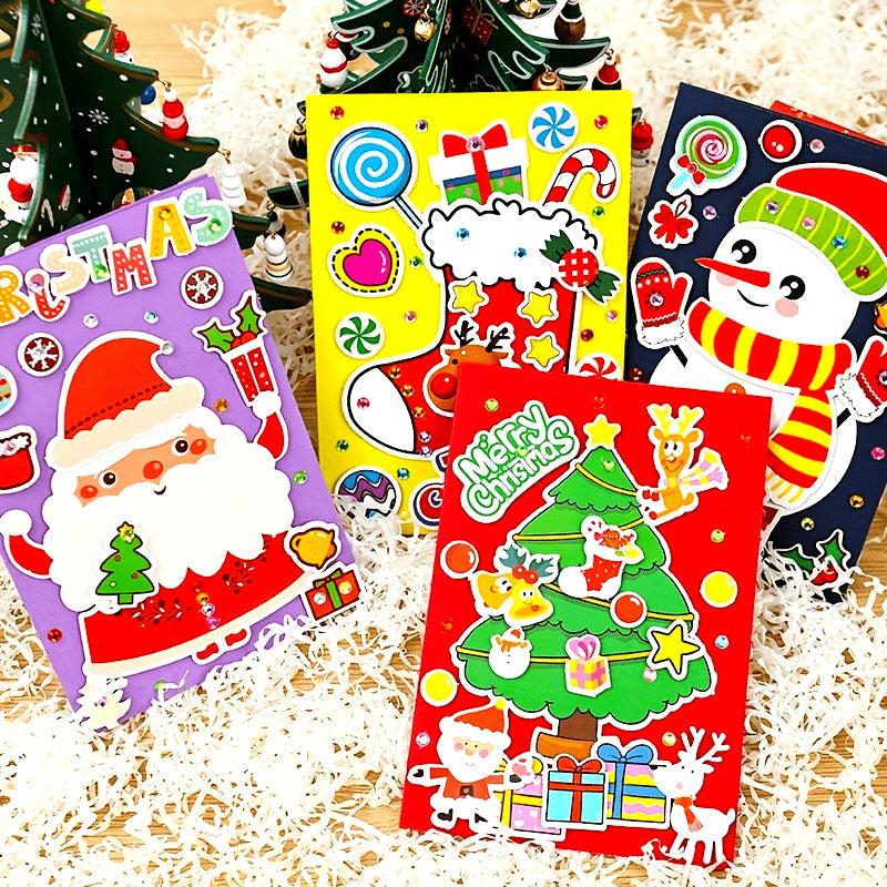 Christmas Greeting Card with 3D Blessings for Families