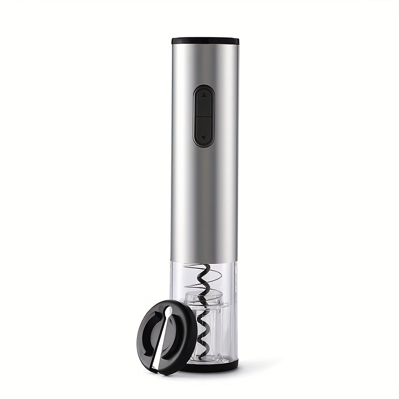 Stainless Steel Electric Wine Opener with Spiral Drill and Batteries 22cm