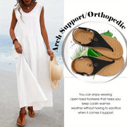 Women Orthopedic Cotton Open-Toe Sandals Supportive Slip-On Summer Shoes