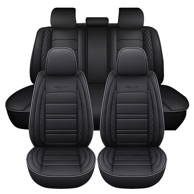 Universal Faux Leather Car Seat Covers Full Coverage Sponge Filled