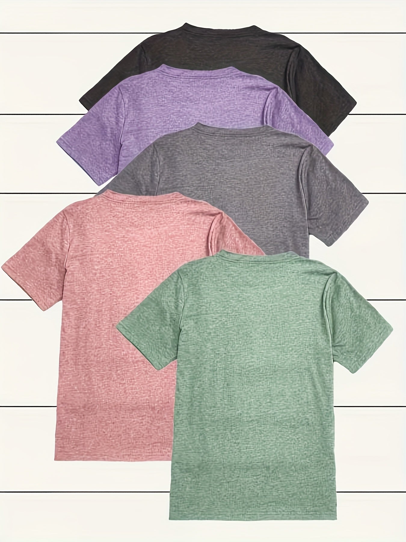 Women's Casual Short Sleeve T-Shirts Solid Color Pack Breathable Cotton