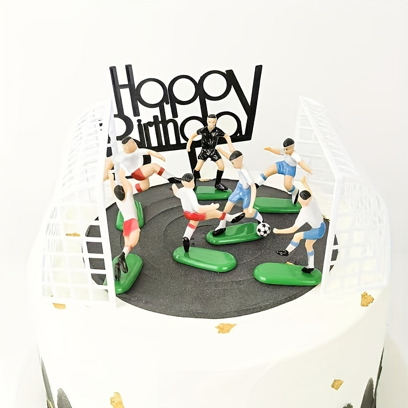 9-Piece Football Team Cake Topper Set for Birthday Parties and Winter Celebrations