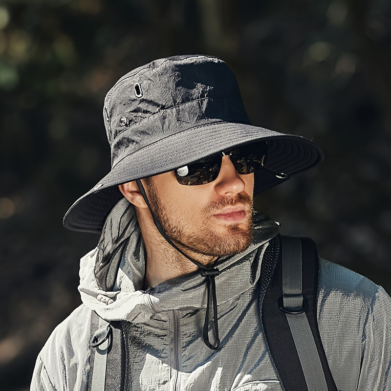 Men's Sunshade Big Brim Hat for Sun Protection, Cycling, Mountaineering, Fishing Outdoor Bucket Hat